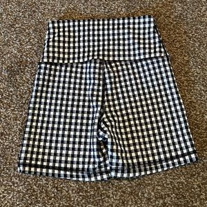 Aerie check print bike shorts